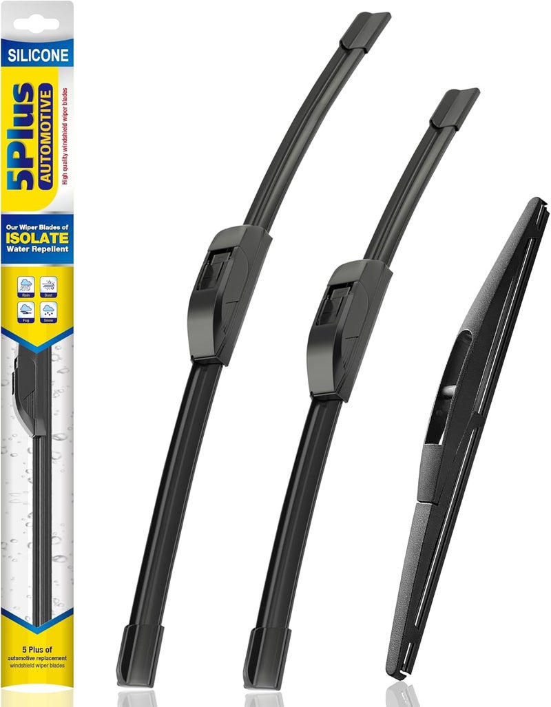 5PLUS ® Silicone Windshield Wipers Replacement for 2016-2022 HONDA HRV HR-V Wiper Blades(Set of 3),Automotive Replacement Windshield Wiper Blades For My Car-26"/18"/10" - Image 1